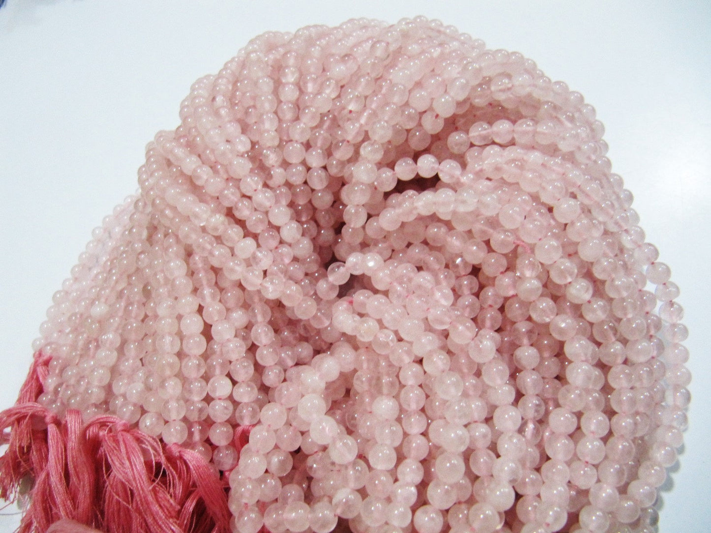 Natural Genuine Rose Quartz Round Plain Smooth 5mm Beads Pink Colour Beads For Jewelry Making Sold Per Strand 13 Inches Long
