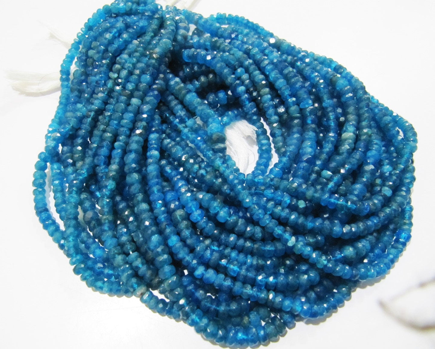 Natural Neon Apatite Beads 2.5 to 4mm sizes as per your choice Rondelle faceted beads Strings 13inch Long Semi Precious Stones
