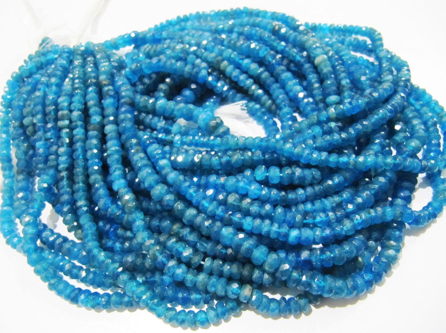 Natural Neon Apatite Beads 2.5 to 4mm sizes as per your choice Rondelle faceted beads Strings 13inch Long Semi Precious Stones
