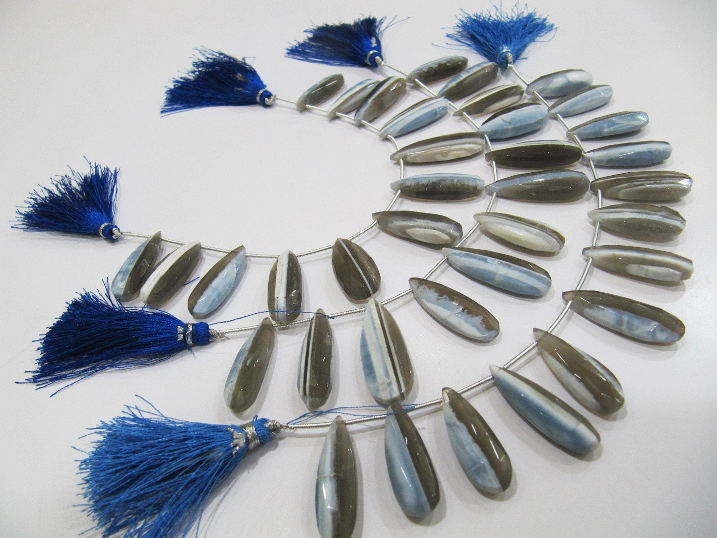 Natural Bio Opal Faceted Cut Pear Shape Briolette Drops, Flat Drops Beads, Beads Size Approx 10x22 To 11x25mm Strand 8 Inch long