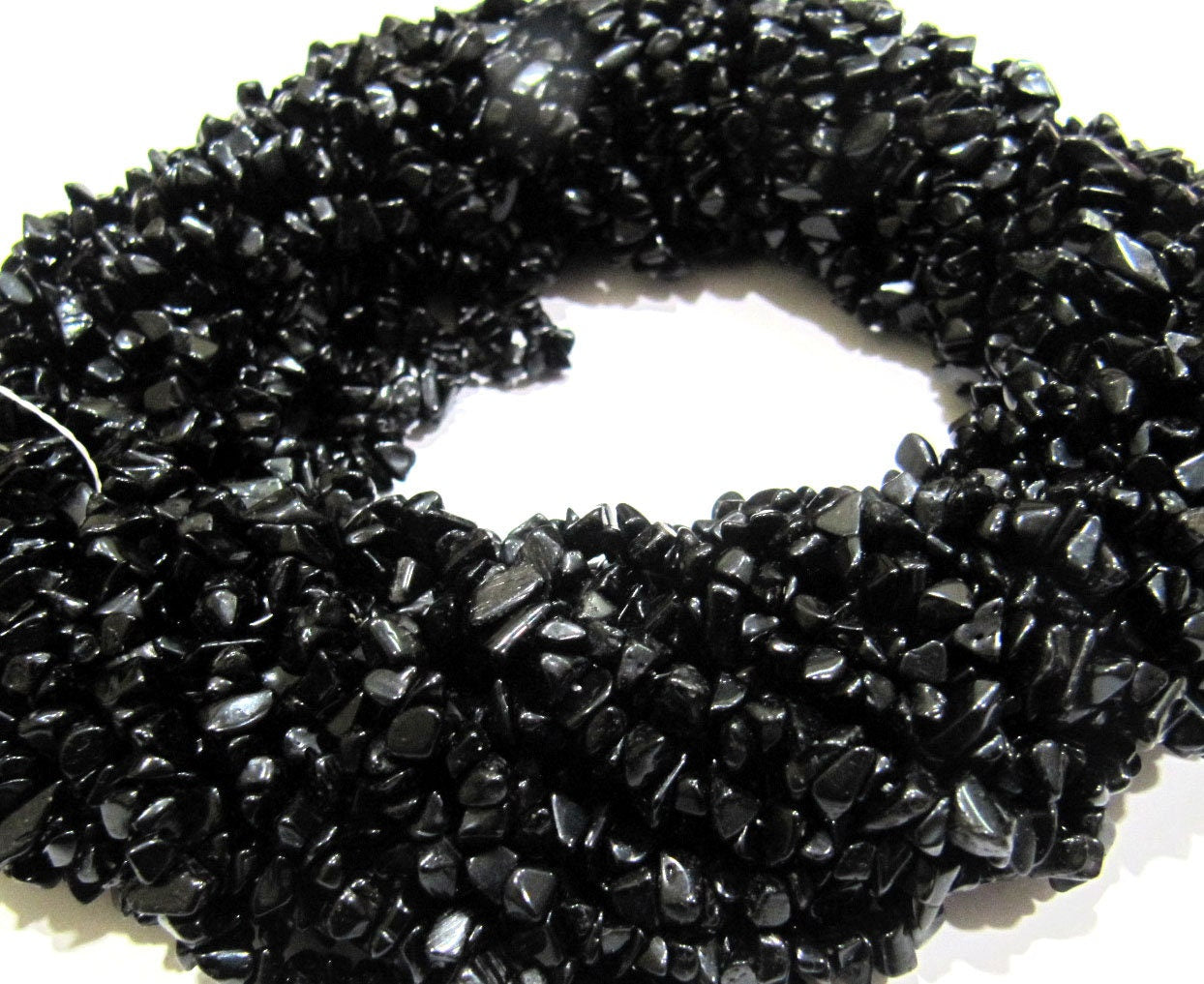 Black Quartz Chip Gravel Uncut Nugget 4mm To 6mm Beads Black Color Jewelry Making Beads Strand 35 Inches Long Sold Per Strand