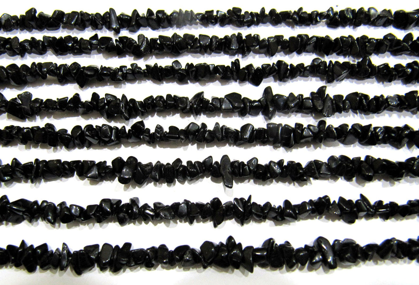 Black Quartz Chip Gravel Uncut Nugget 4mm To 6mm Beads Black Color Jewelry Making Beads Strand 35 Inches Long Sold Per Strand