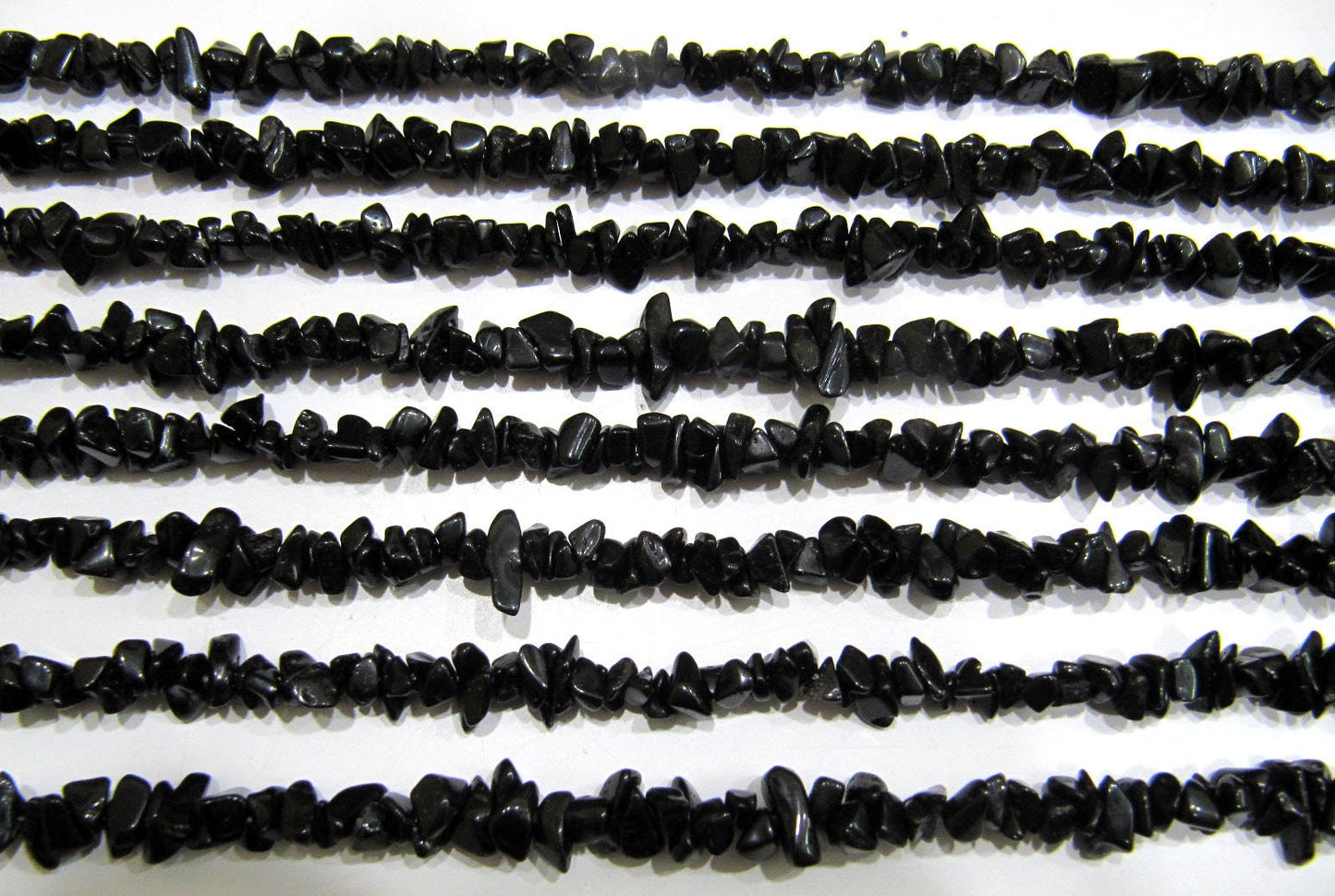 Black Quartz Chip Gravel Uncut Nugget 4mm To 6mm Beads Black Color Jewelry Making Beads Strand 35 Inches Long Sold Per Strand