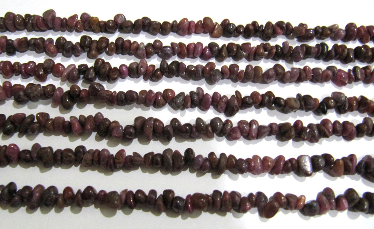 Natural Real Ruby Chip Gravel Uncut Nugget 4mm To 7mm Beads Red Color Jewelry Making Beads Strand 17 Inches Long Sold Per Strand