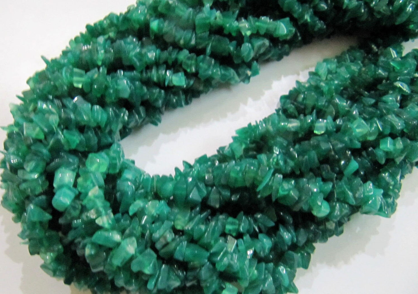 Natural Green Onyx Chip Gravel Uncut Nugget 6mm To 9mm Beads Green Color Jewelry Making Beads Strand 35 Inches Long Sold Per strand