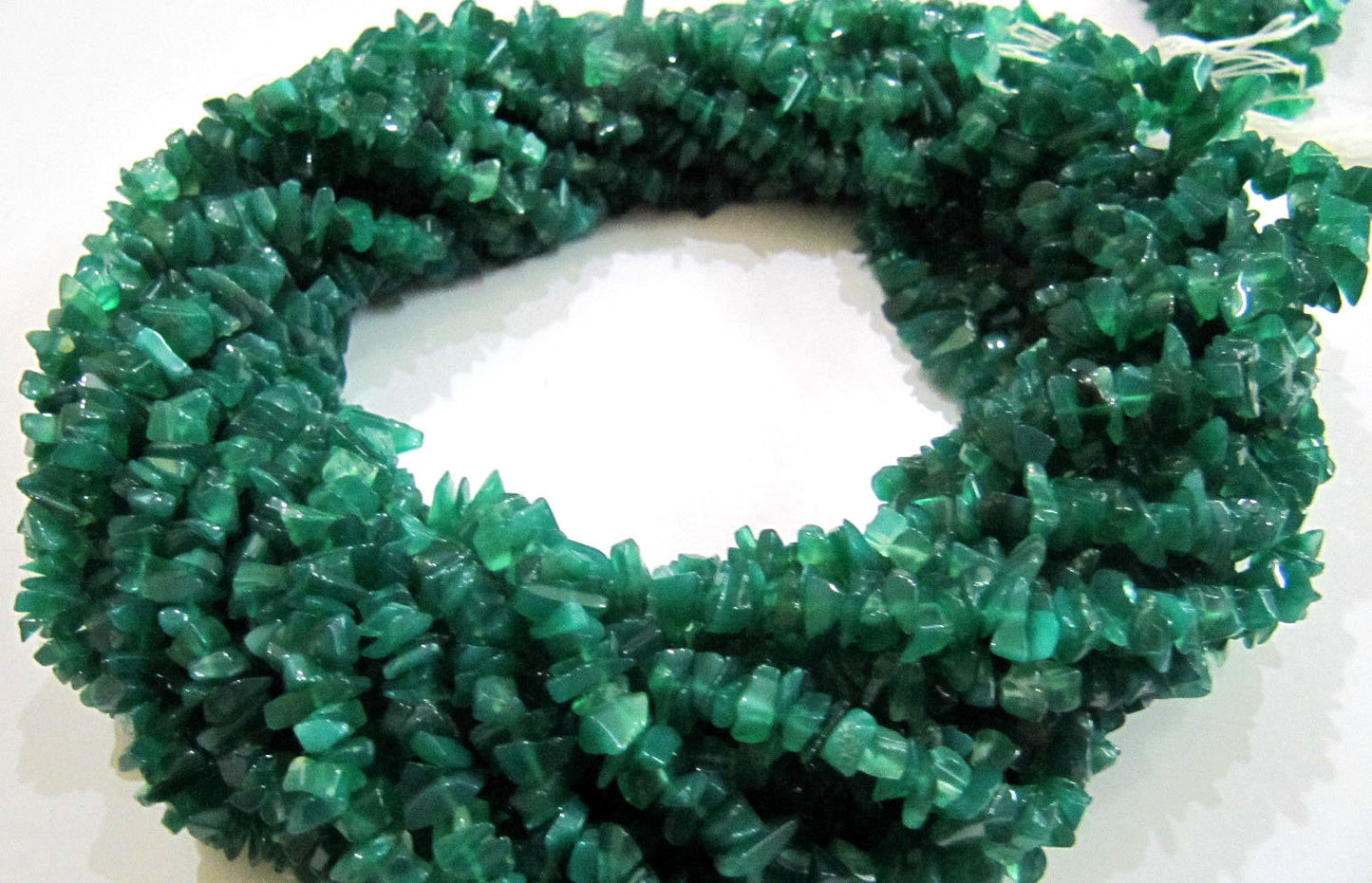 Natural Green Onyx Chip Gravel Uncut Nugget 6mm To 9mm Beads Green Color Jewelry Making Beads Strand 35 Inches Long Sold Per strand
