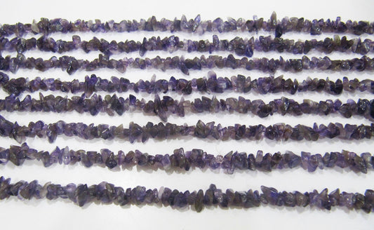 Natural Amethyst Irregular Chip Gravel Uncut Nugget 4mm To 8mm Beads Purple Color Jewelry Making Beads Strand 34 Inches Long Sold Per Strand
