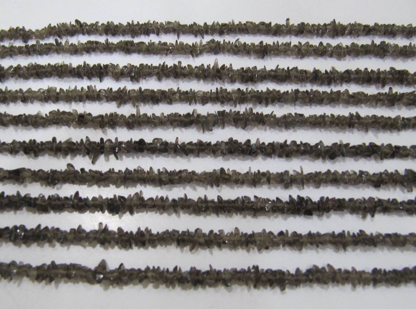 Natural Smoky Quartz Irregular Chip Gravel Uncut Nugget 3-4mm Brown Color Jewelry Making Beads Strand 34 Inches Long Sold Per Strand