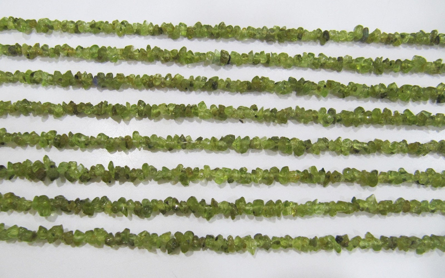 Natural Peridot Irregular Chip Gravel Uncut Nugget 3-4mm Beads Green Color Jewelry Making Beads Strand 34 Inches Long Sold Per Strand