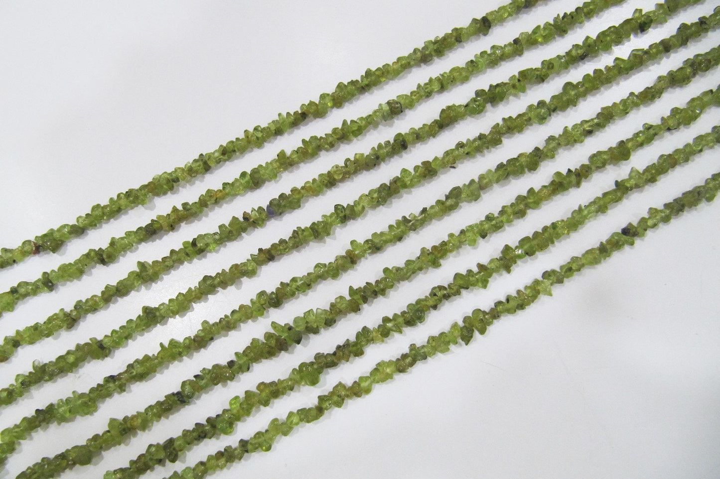 Natural Peridot Irregular Chip Gravel Uncut Nugget 3-4mm Beads Green Color Jewelry Making Beads Strand 34 Inches Long Sold Per Strand