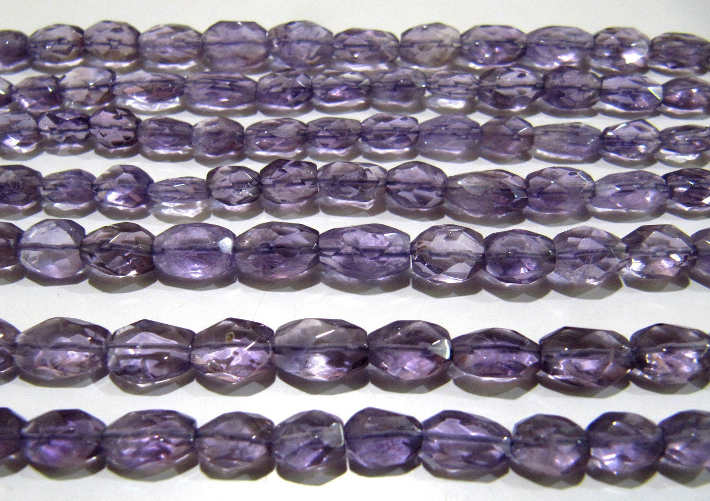 Natural Purple Amethyst Oval Faceted Beads Size 8mm to 10mm Purple Color Mani Shape Gemstone Beads Strand 13 Inches long Sold Per Strand