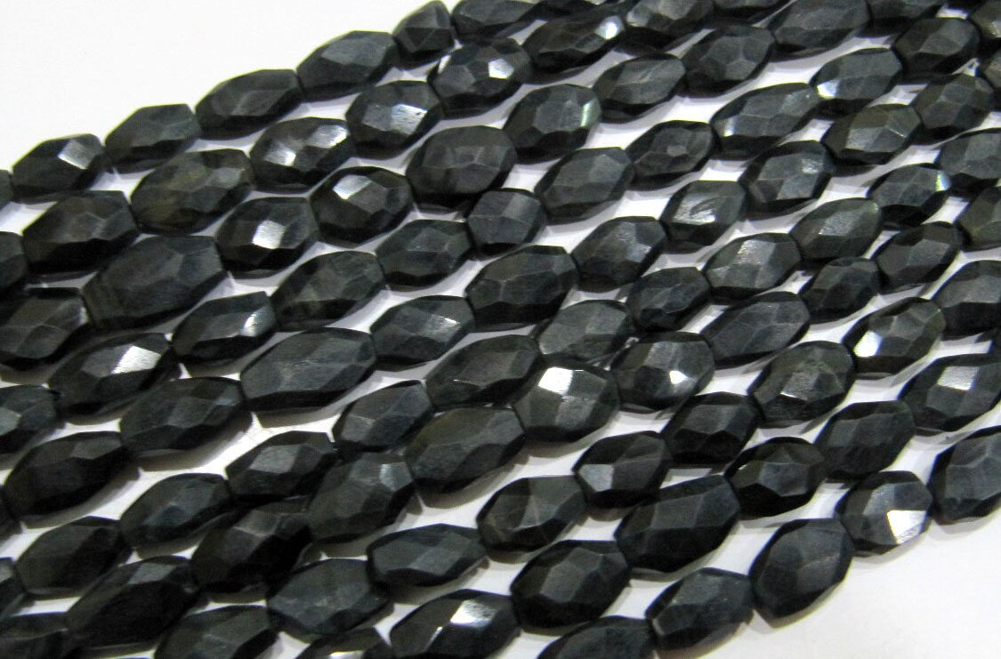 Natural Blue Tiger Eye Oval Faceted Beads Size 10mm to 12mm Blue Color Mani Shape Gemstone Beads Strand 13 Inches long Sold Per Strand