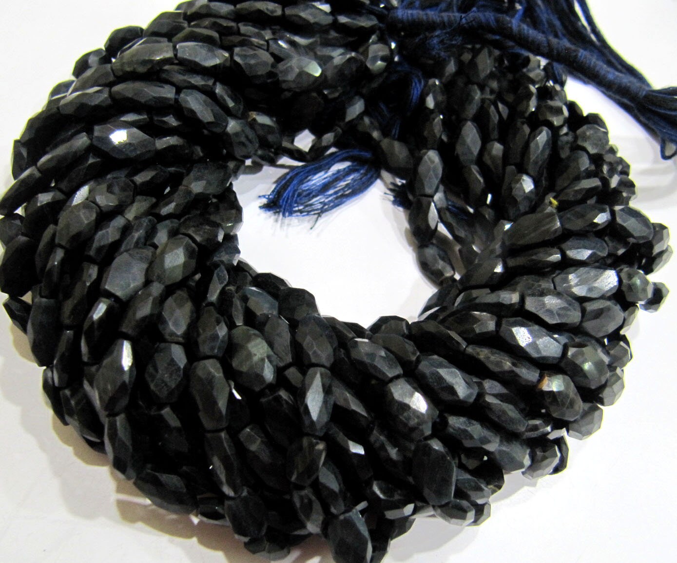 Natural Blue Tiger Eye Oval Faceted Beads Size 10mm to 12mm Blue Color Mani Shape Gemstone Beads Strand 13 Inches long Sold Per Strand