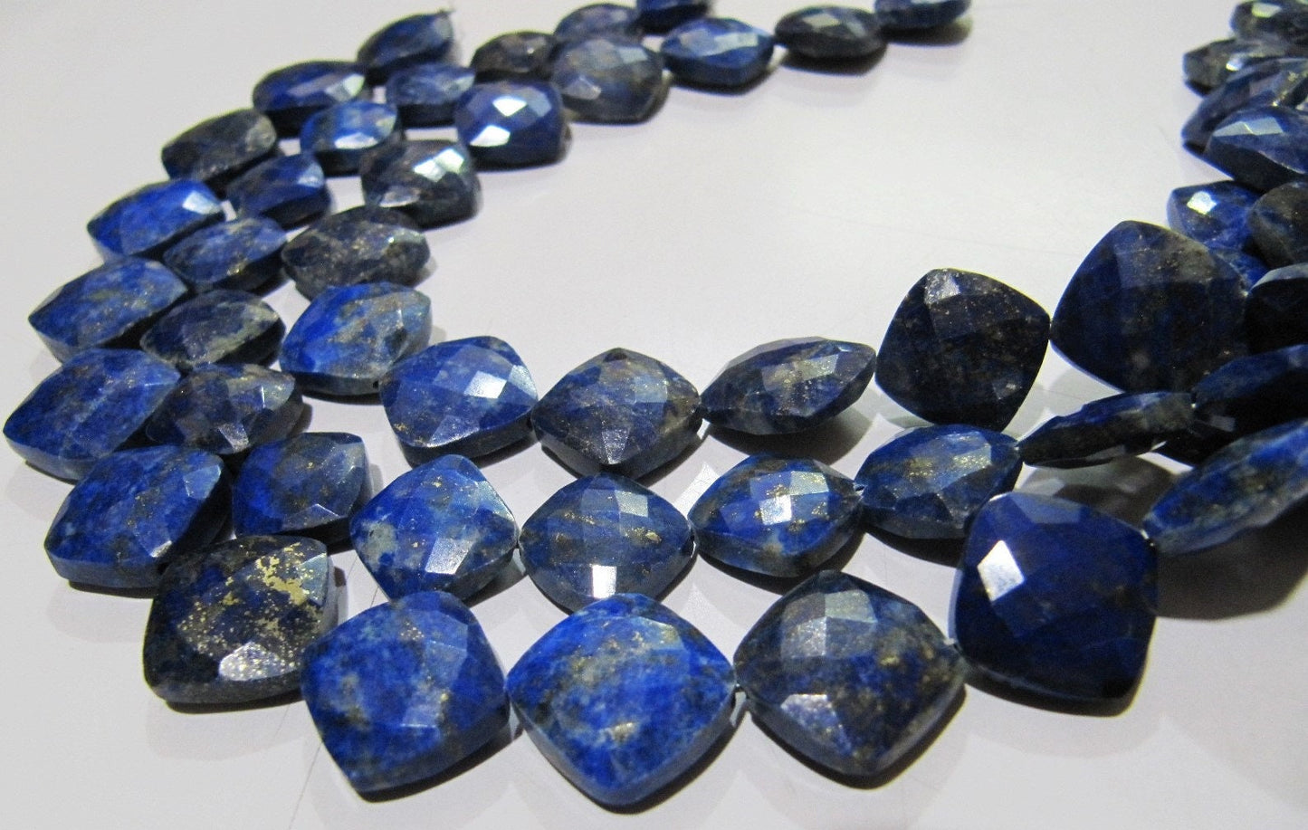 Natural Lapis Lazuli Cushion Shape Beads Square shape briolette Beads 11-12mm Strand 8 inch long Jewelry Making Beads Wholesale Prices