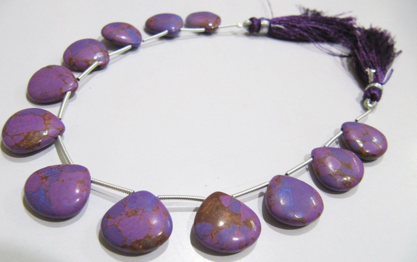 AAA Quality Purple Copper Turquoise Heart Shape Plain Smooth Size 14-15mm Beads Strand 8 inches Long Sold Per Strand, 14 Beads Per Strand