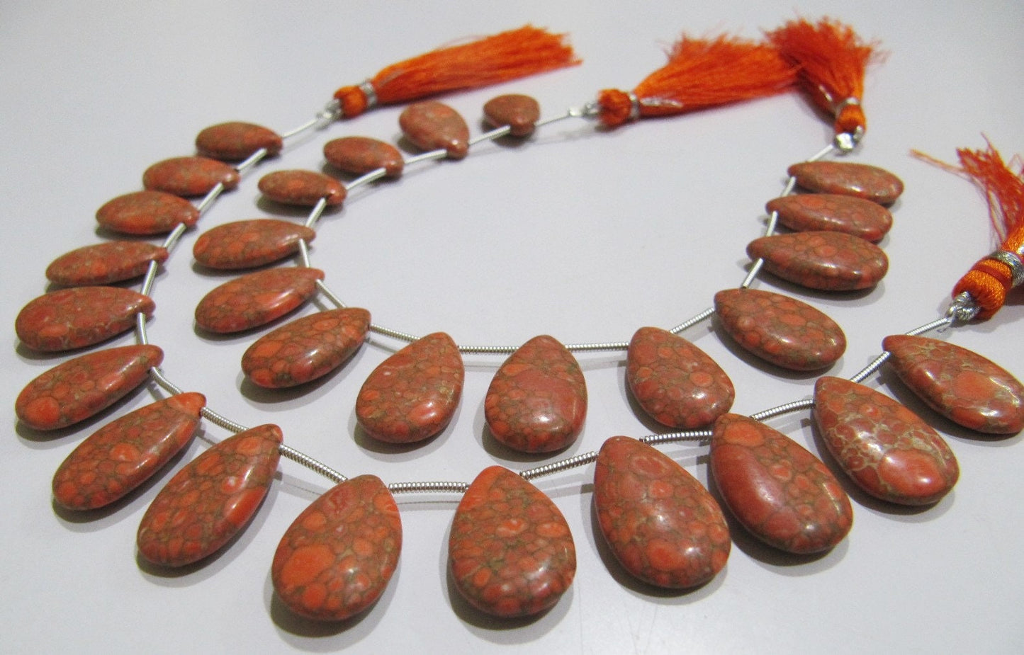 AAA Quality Orange Copper Turquoise Pear Shape Plain Smooth Size 12x20mm Beads Strand 8 inches Long Sold Per Strand, 14 Beads Per Strand