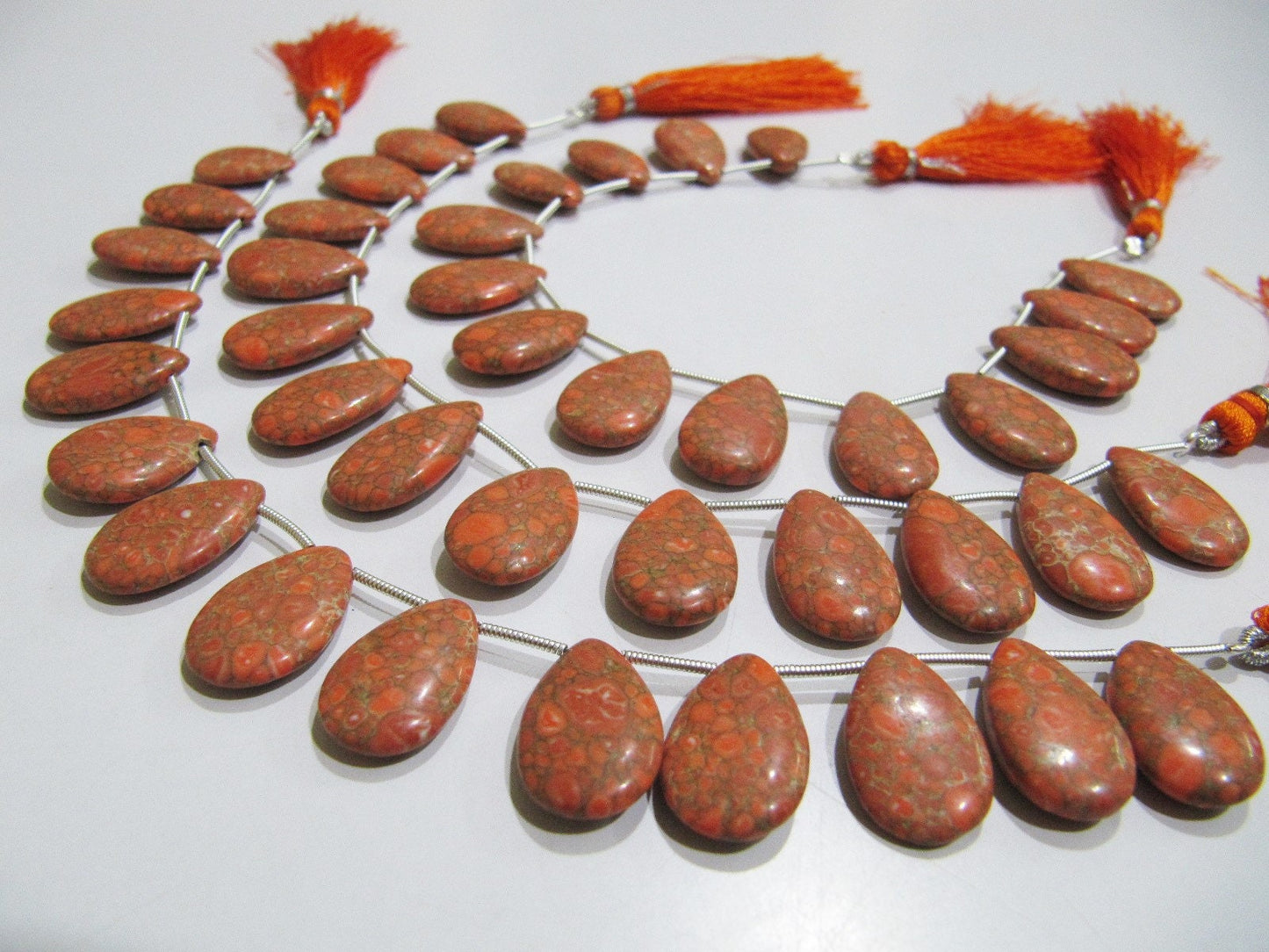 AAA Quality Orange Copper Turquoise Pear Shape Plain Smooth Size 12x20mm Beads Strand 8 inches Long Sold Per Strand, 14 Beads Per Strand