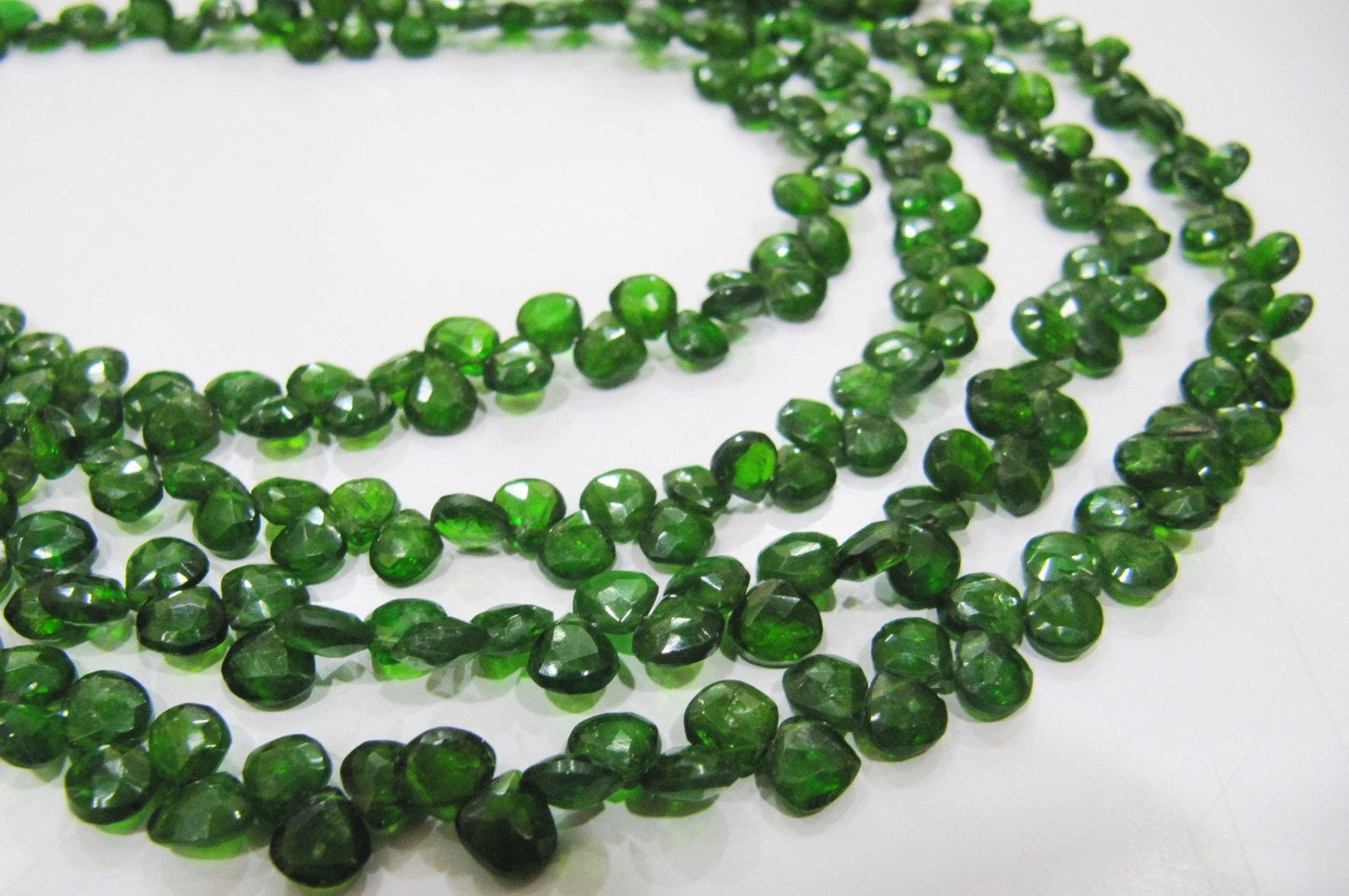 AAA Quality Natural Green Tourmaline 5-6mm, Best Quality Green Color Heart Shape Faceted Beads, Strand 8 inches Long Sold Per Strand