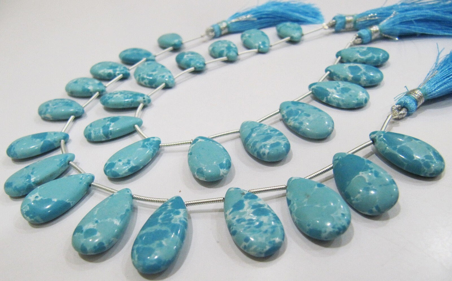 AAA Quality Turquoise Pear Shape Plain Smooth Size 9x18mm To 10x20mm Magnesite Beads Strand 8 inches Long Sold Per Strand Wholesale Price