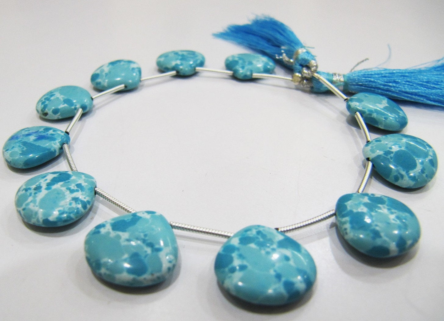 AAA Quality Turquoise Heart Shape Plain Smooth Size 14-15mm Sky Blue Magnesite Briolette Beads Strand 8 inches Long Sold Per Strand