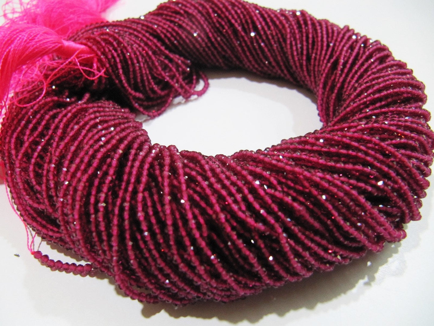 AAA Quality Natural Ruby Lab created Size 2mm Round Faceted Beads Strand 15 Inches Long , Ruby Imitation Red Color Beads For Jewelry Making