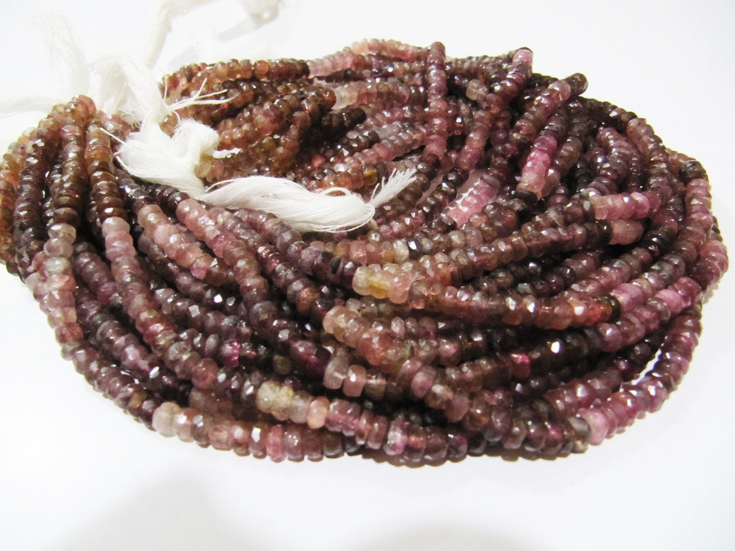 Natural Pink Tourmaline Rondelle Faceted Beads Stone Size 5-6 To 7-8mm Jewelry Making Beads Strand 14 inches Long Wholesale Prices