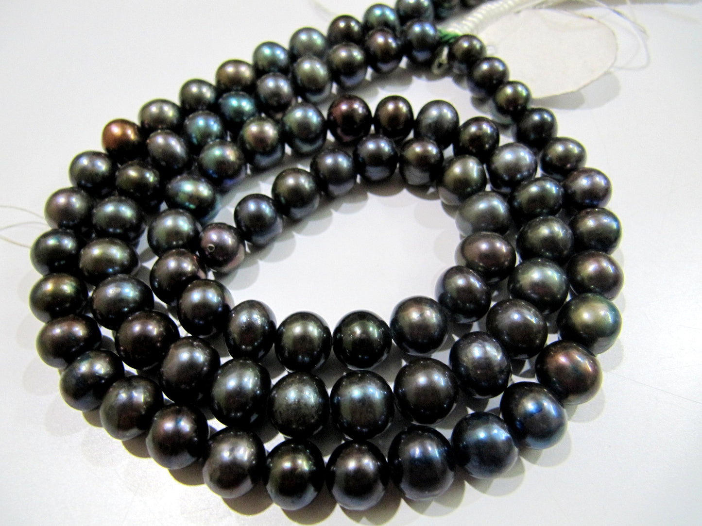AAA Quality Natural Black Pearl Round Beads 10mm approximately, Genuine Pearl beads Round Shape Exotic Color , Strand 16 inches apprx