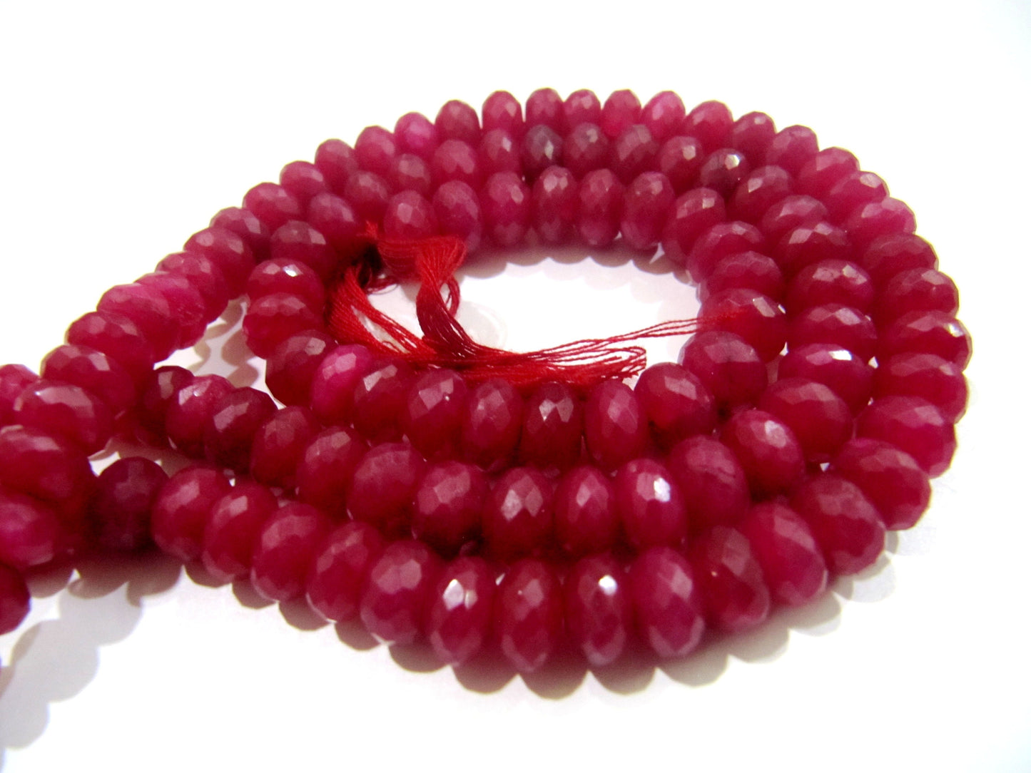 AAA Quality Dyed Ruby Beads Rondelle Faceted Ruby Beads Size 8-9mm Strand 13 inch long Micro Faceted Gemstone Beads Wholesale Prices