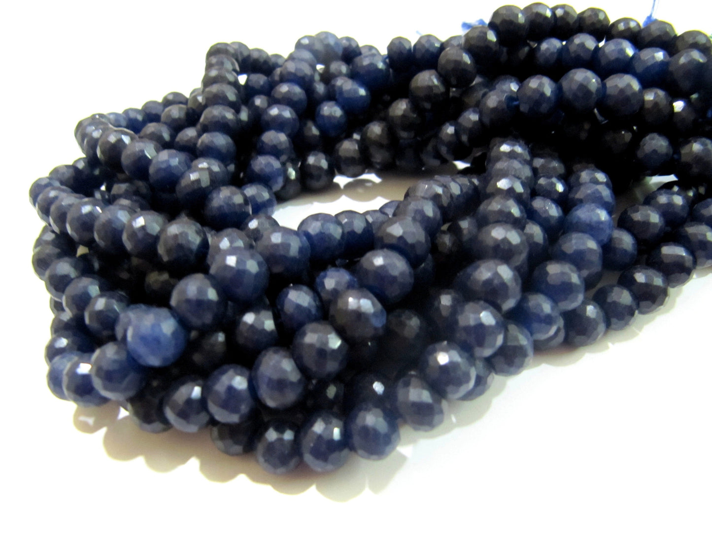 Dyed Sapphire Beads Rondelle Faceted Sapphire Beads Size 8-9mm Length 13 inch long Micro Faceted Beautiful Sapphire Beads Wholesale Prices