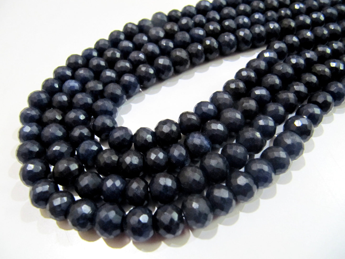 Dyed Sapphire Beads Rondelle Faceted Sapphire Beads Size 8-9mm Length 13 inch long Micro Faceted Beautiful Sapphire Beads Wholesale Prices