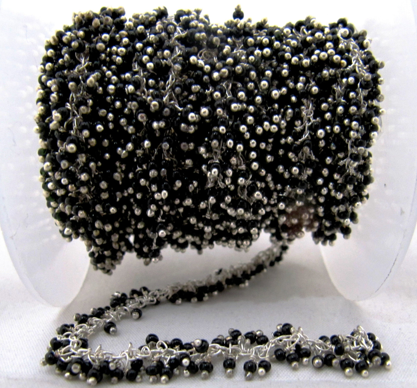 Black Spinel Rondelle Plain Smooth 2mm Beads Chain Grape Beaded Cluster Dangling Chain Wholesale Price Gemstone chain sold per foot