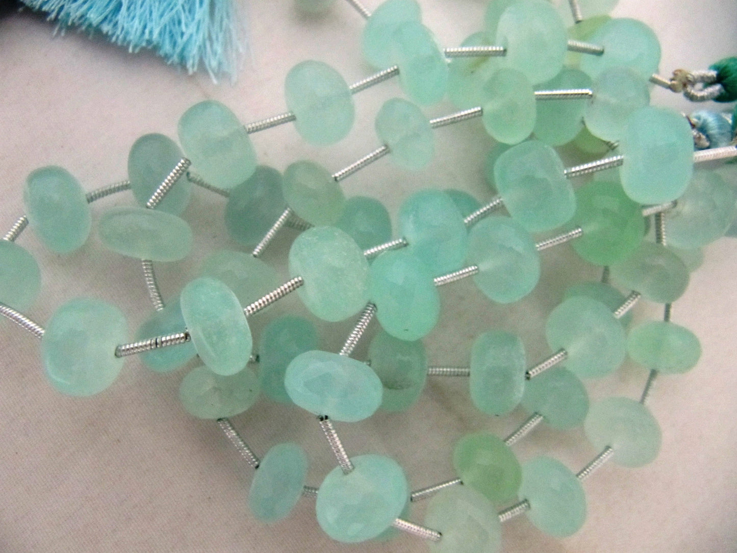 Natural Aqua Chalcedony Rondelle Faceted 10 to 12mm Size Beads Strand 9 inches long Aqua Color Gemstones Beads Wholesale Prices