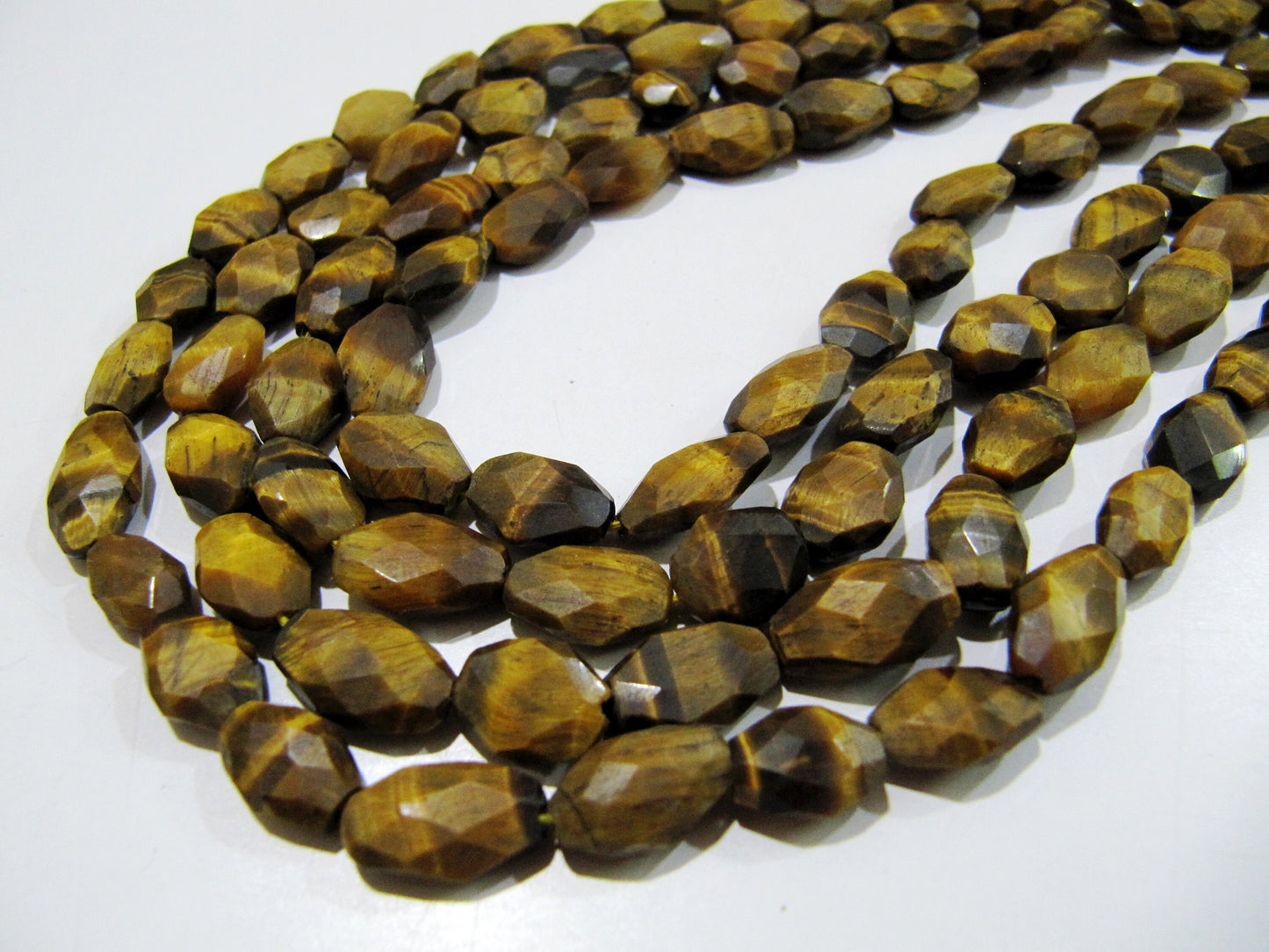 Natural Tiger Eye Oval Faceted Briolette Beads 7x9mm to 8x12mm Mani Shape Gemstone Beads Strands approx 13 inch long sold per Strand