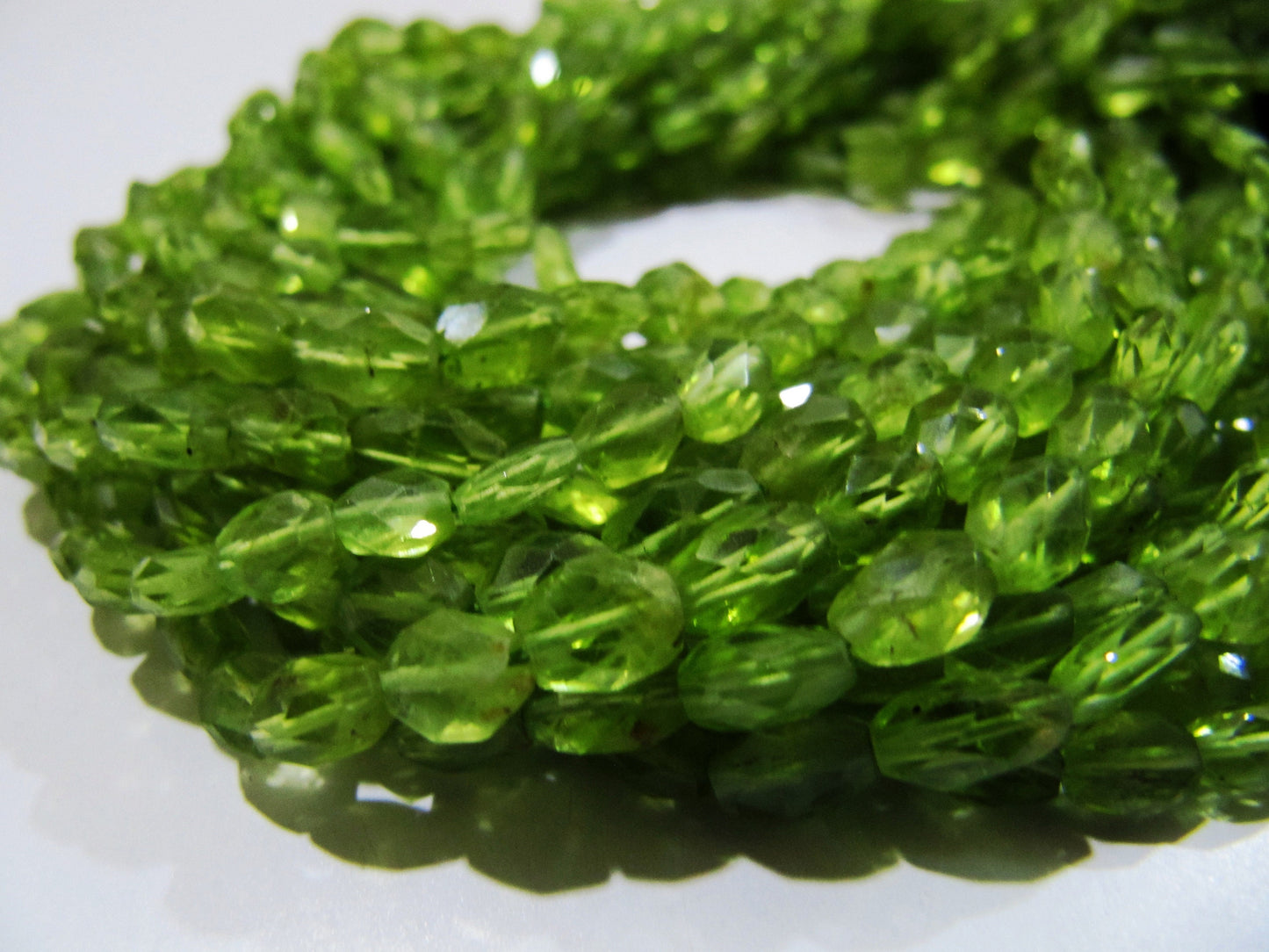 Natural Genuine Peridot Oval Mani Shape Beads size approx. 3x5mm to 4x6mm, Gemstone Faceted Beaded Strands 13 inches Long Wholesale Price