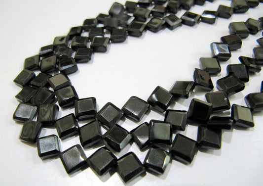 Natural Black Spinel Square Shape Faceted Beads 5 to 7mm Strand 13 inch long Semi Precious Fancy Shape beads sold Per Strand Wholesale Rates