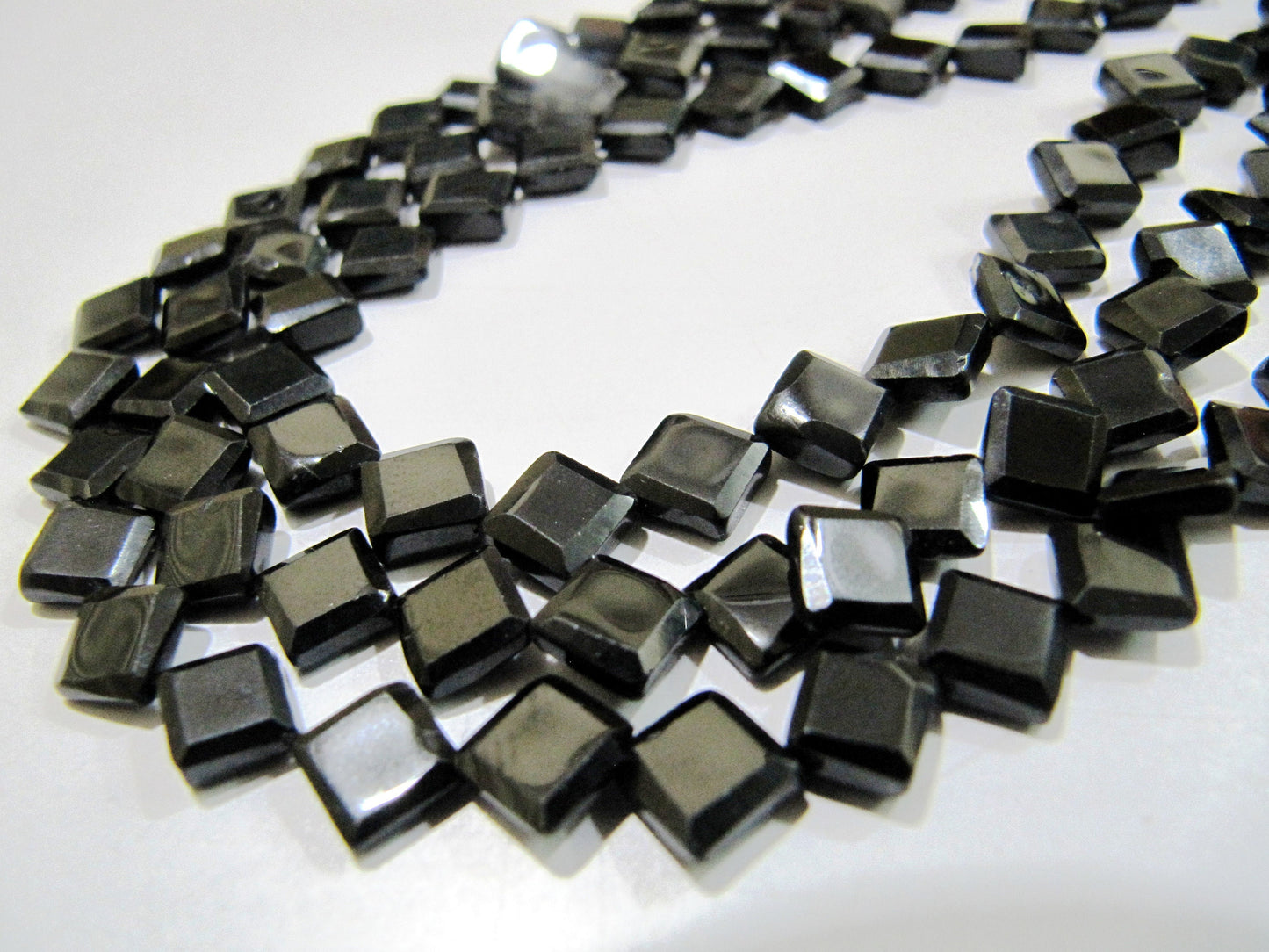 Natural Black Spinel Square Shape Faceted Beads 5 to 7mm Strand 13 inch long Semi Precious Fancy Shape beads sold Per Strand Wholesale Rates