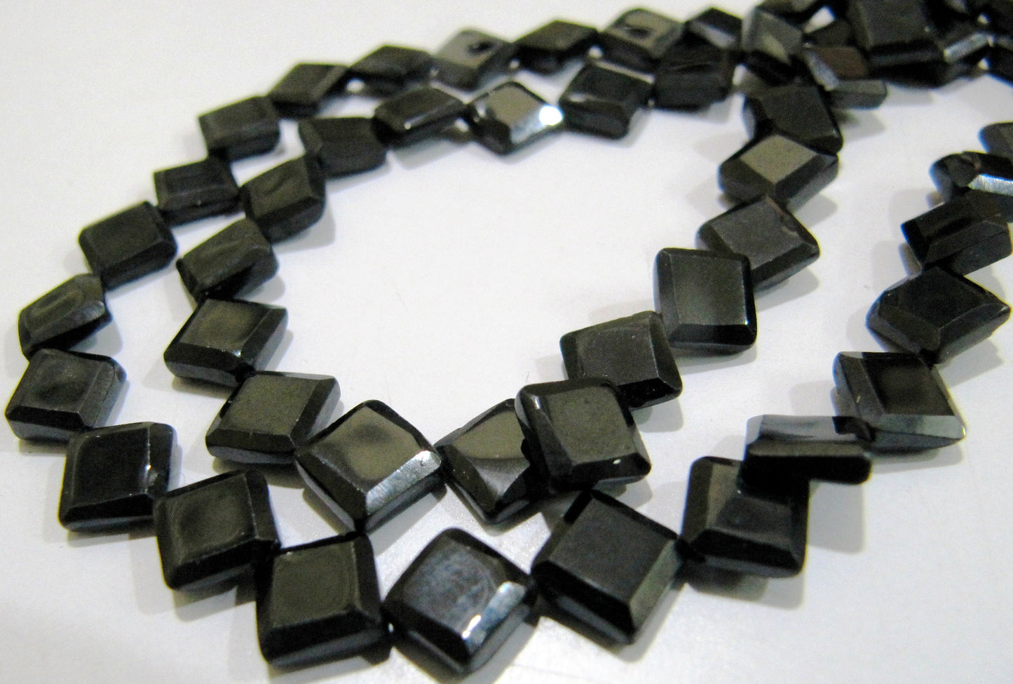 Natural Black Spinel Square Shape Faceted Beads 5 to 7mm Strand 13 inch long Semi Precious Fancy Shape beads sold Per Strand Wholesale Rates