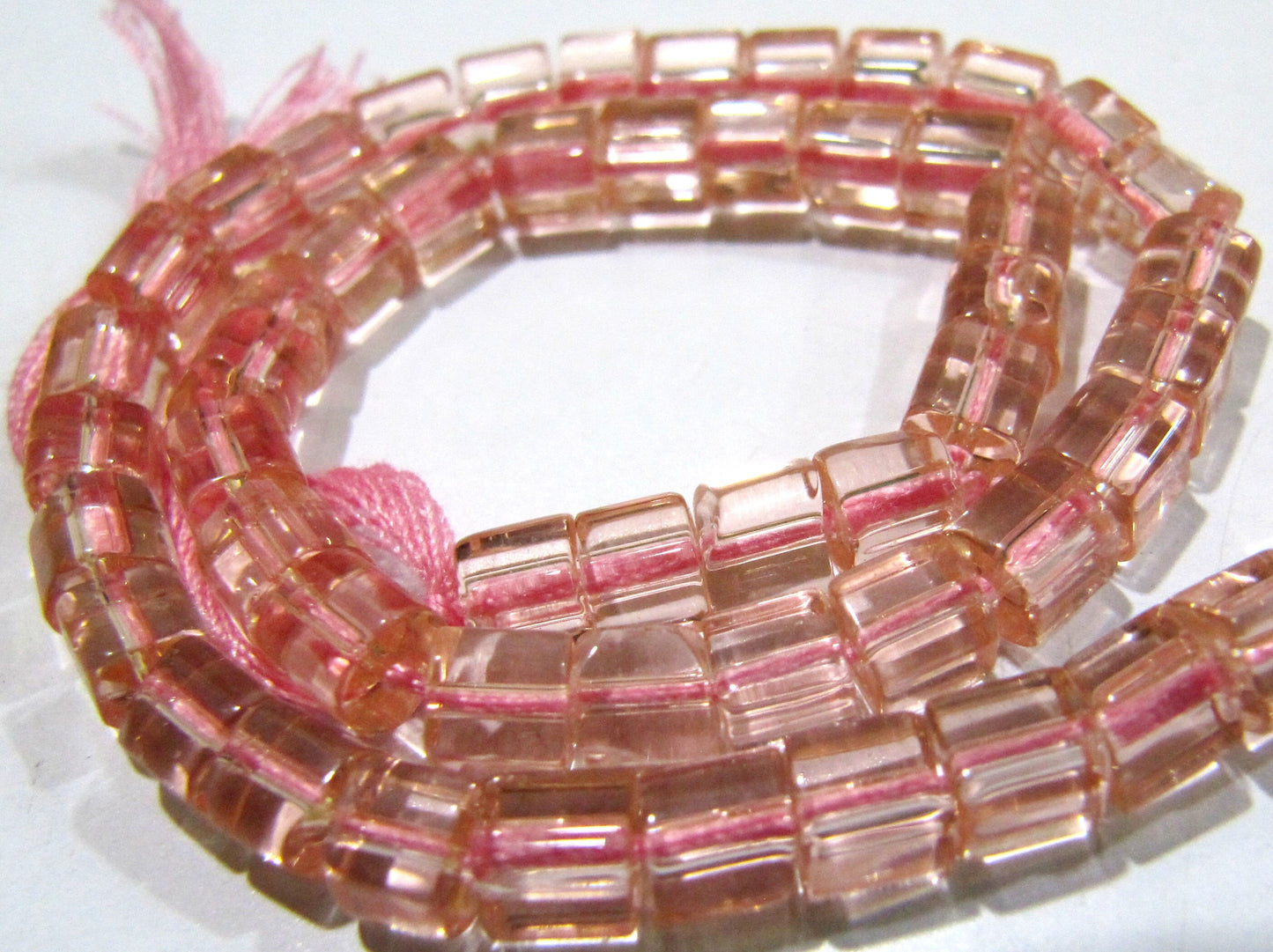 AAA Quality Rose Quartz Cube Beads 5mm Size Smooth Box Shape Beads Length 10 inches long Hydro Quartz Beads Wholesale Prices