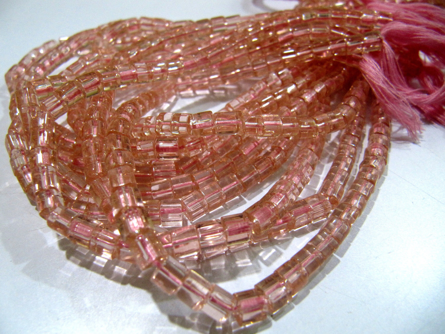 AAA Quality Rose Quartz Cube Beads 5mm Size Smooth Box Shape Beads Length 10 inches long Hydro Quartz Beads Wholesale Prices