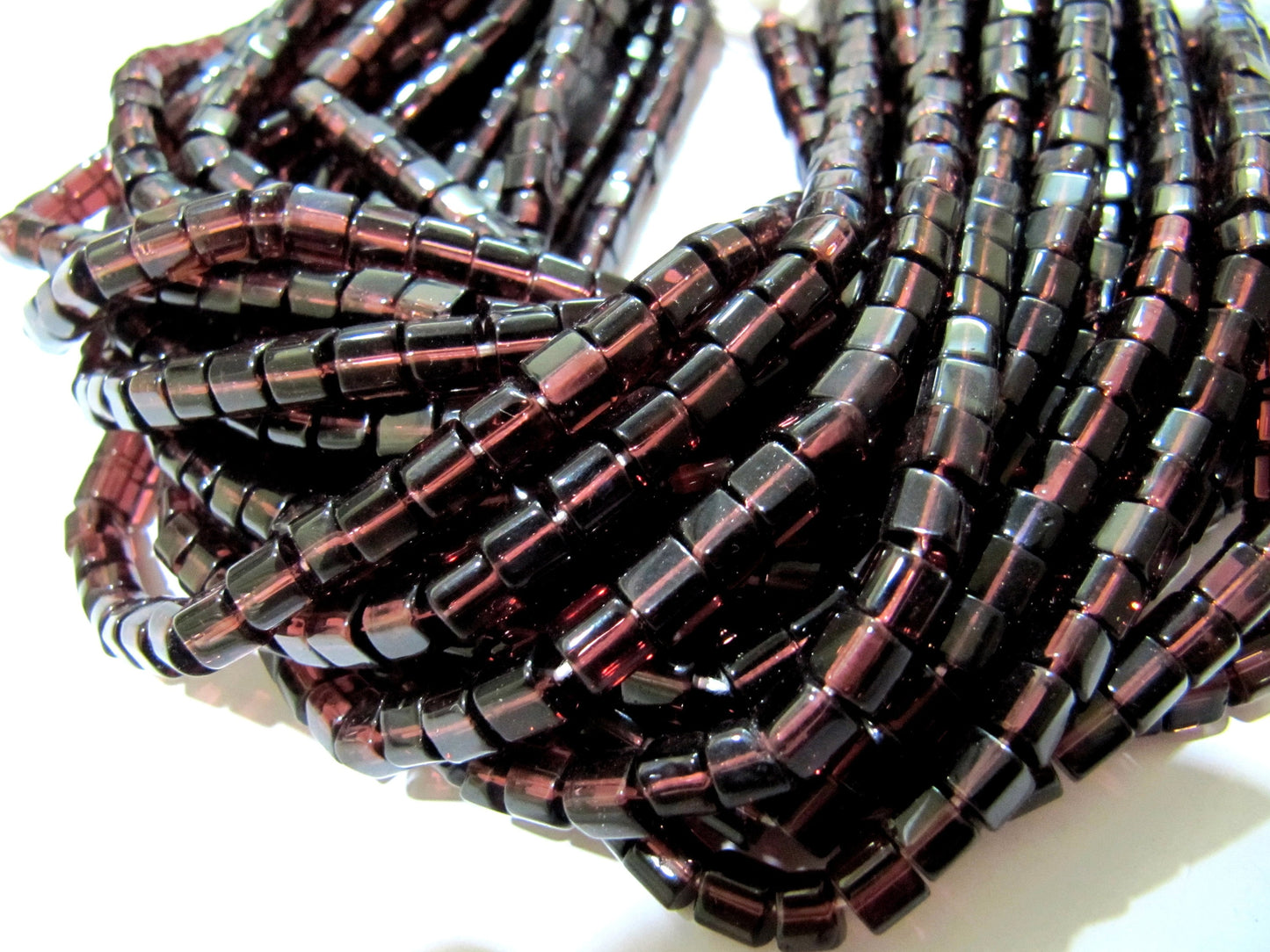 Finest Quality Rhodolite Garnet Color Cube Beads 5mm Size Smooth Box Shape Beads Length 10 inches long Hydro Quartz Beads Wholesale Prices