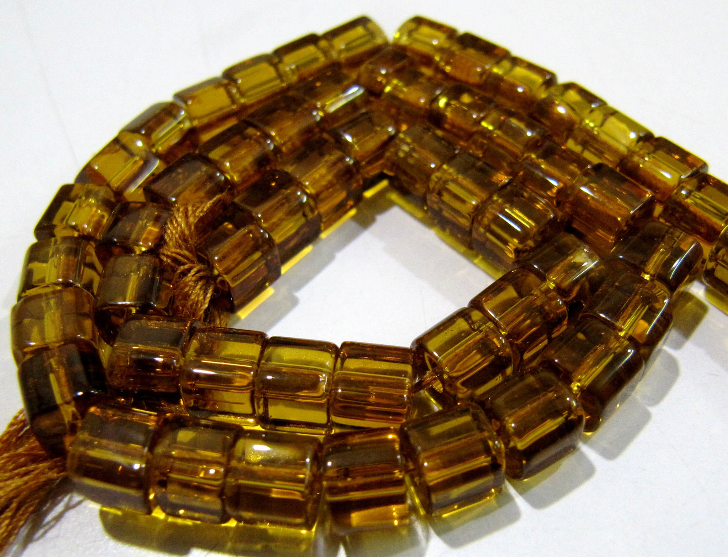 Best Quality Citrine Color Hydro Quartz  Cube shape Beads 5mm Smooth Box Shape Beads sold per strand 10 inches long  Wholesale Prices