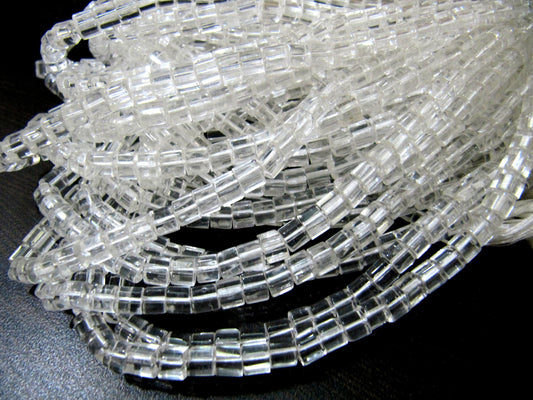 AAA Quality White Crystal Cube Beads 5mm Size Smooth Box Shape Beads Length 10 inches long Hydro Quartz Beads Wholesale Prices