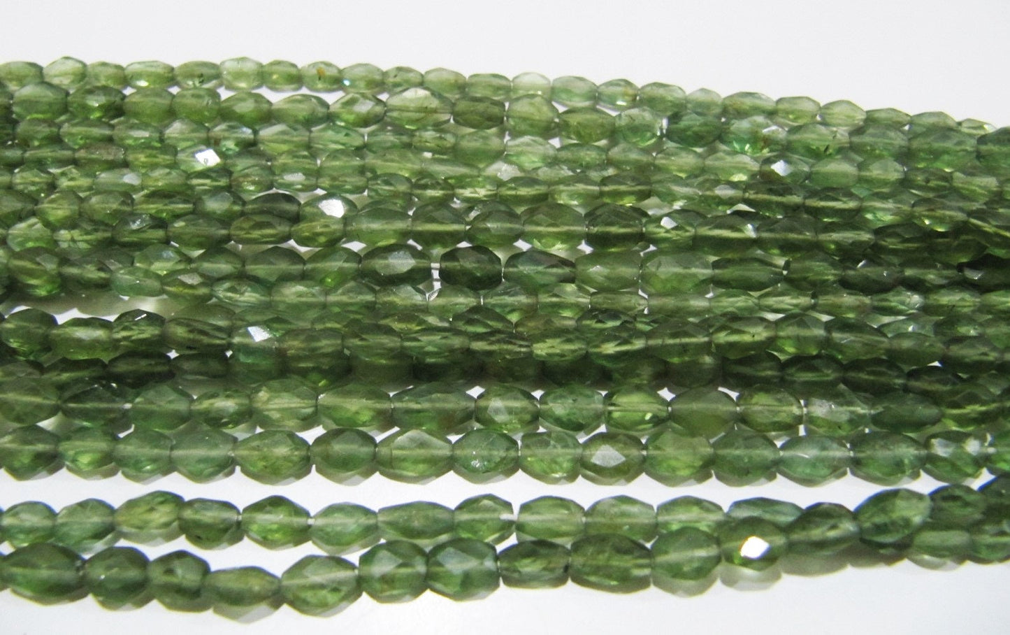 Natural Genuine Green Apatite Gemstone Oval Faceted Beads Size Approx 4x6mm, Natural Genuine Apatite Green Beads Strands 13 inches Long