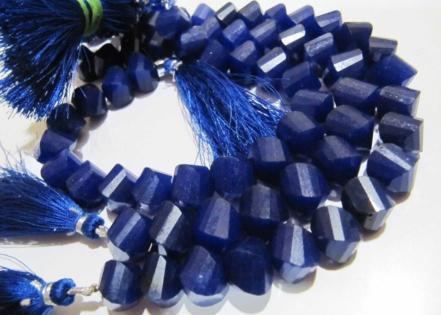 Natural Blue Sapphire Twisted Briolette Beads 9 to 10 mm Sold Per Strand of 10 inches long in Wholesale Rates Twisted Shape Stone Beads
