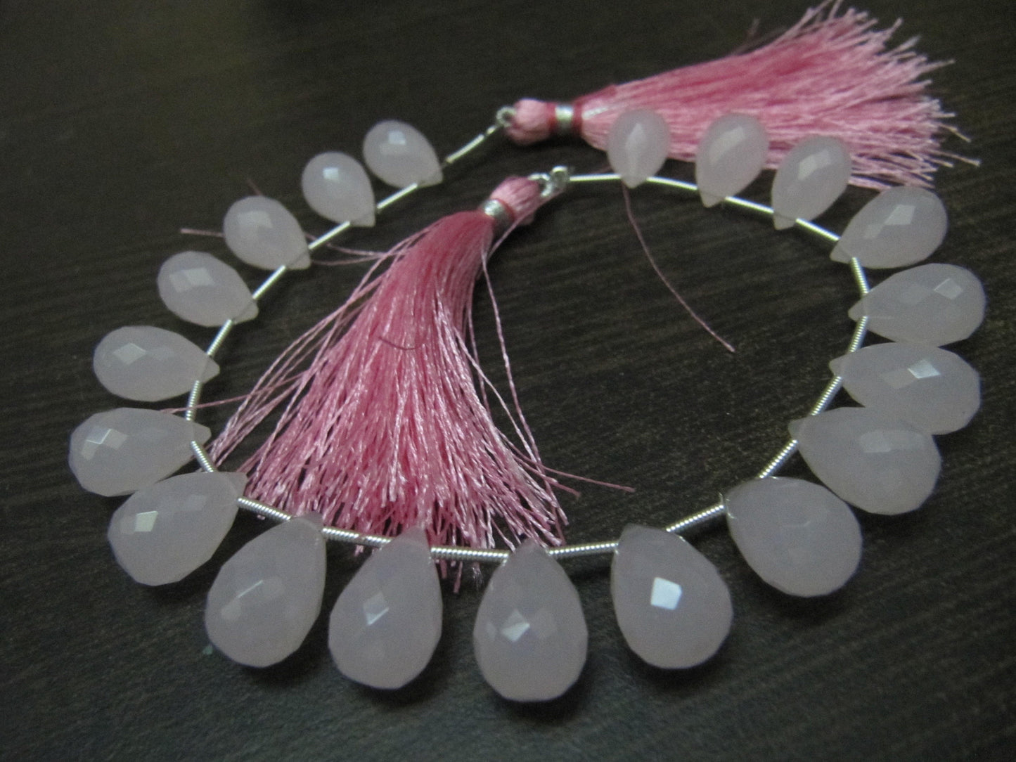 Rose Quartz  Tear Drop Shape 10x14mm Faceted Hydro Quartz Top Quality Briolette Beads Jewelry Making Beads Strand 8Inches Sold Per Strand