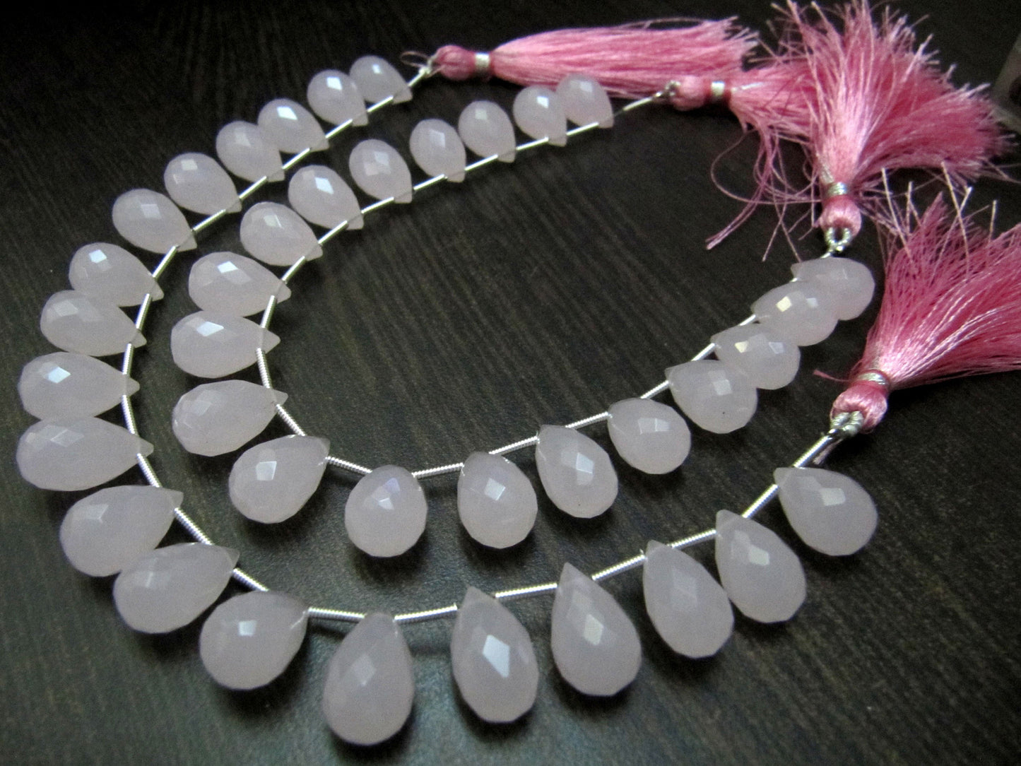 Rose Quartz  Tear Drop Shape 10x14mm Faceted Hydro Quartz Top Quality Briolette Beads Jewelry Making Beads Strand 8Inches Sold Per Strand