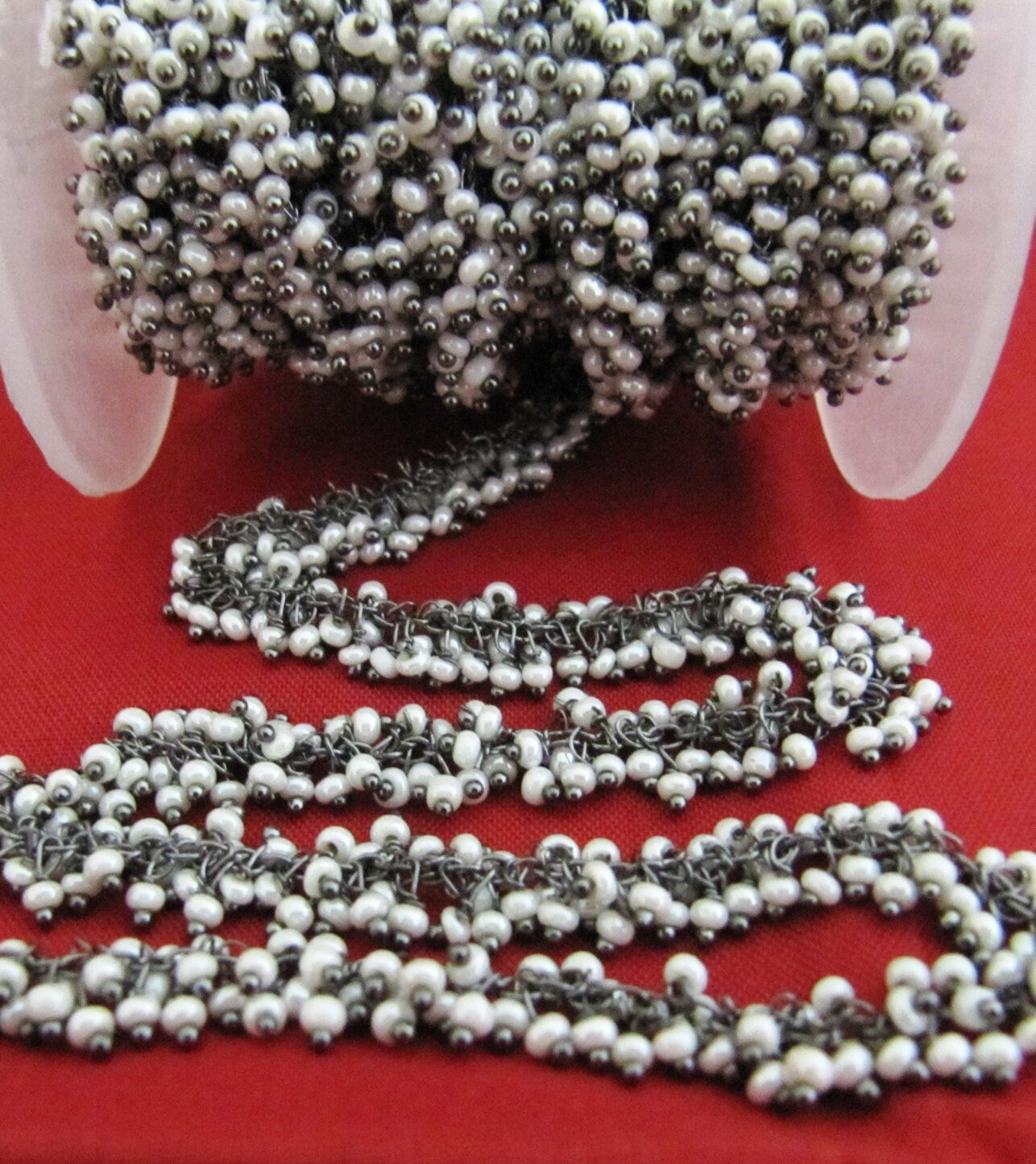 Pearl Quartz Grape Rondelle Plain Smooth Size 2mm Grape Beaded Angoori Chain Wholesale Prices Jewelry Making Quartz Chain sold per foot