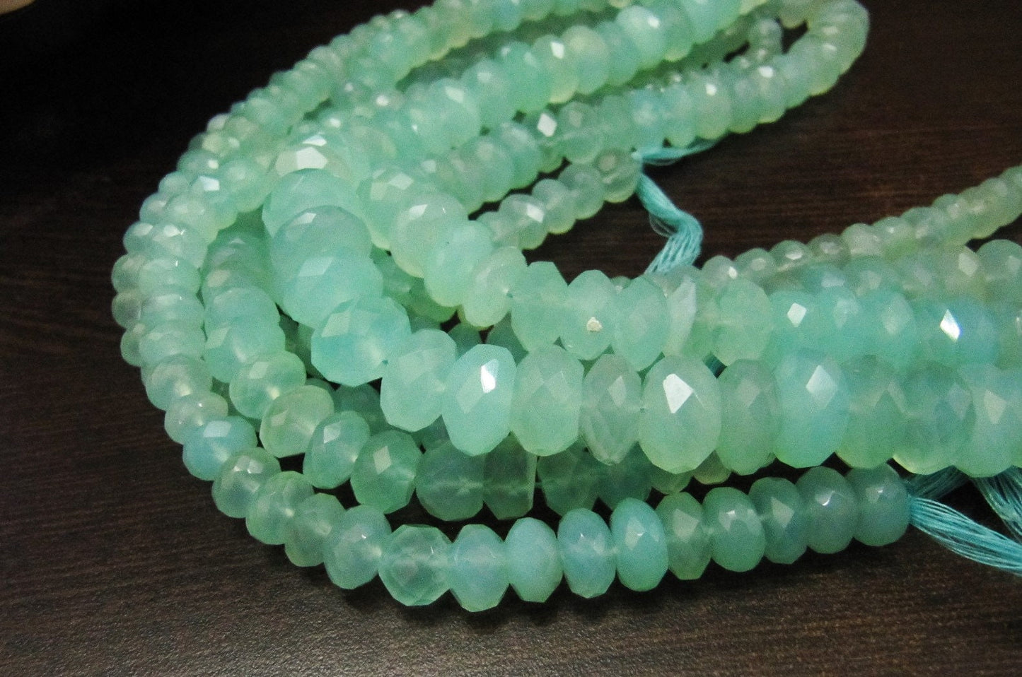 Natural Aqua Blue Chalcedony Far Size Beads Rondelle Faceted Size 9-10 mm You Choose Strand 10inches Long gemstone Beads