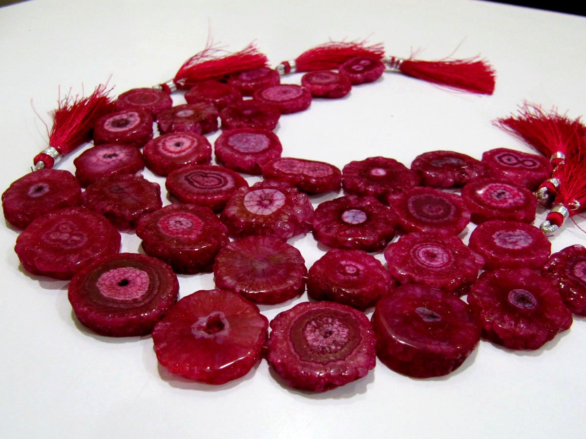 Awesome Red Solar Quartz Beads Size 25mm Ruby Dark Color Fancy Shape Strand Length 10 Inches Long For Jewelry Making Beads Wholesale Prices