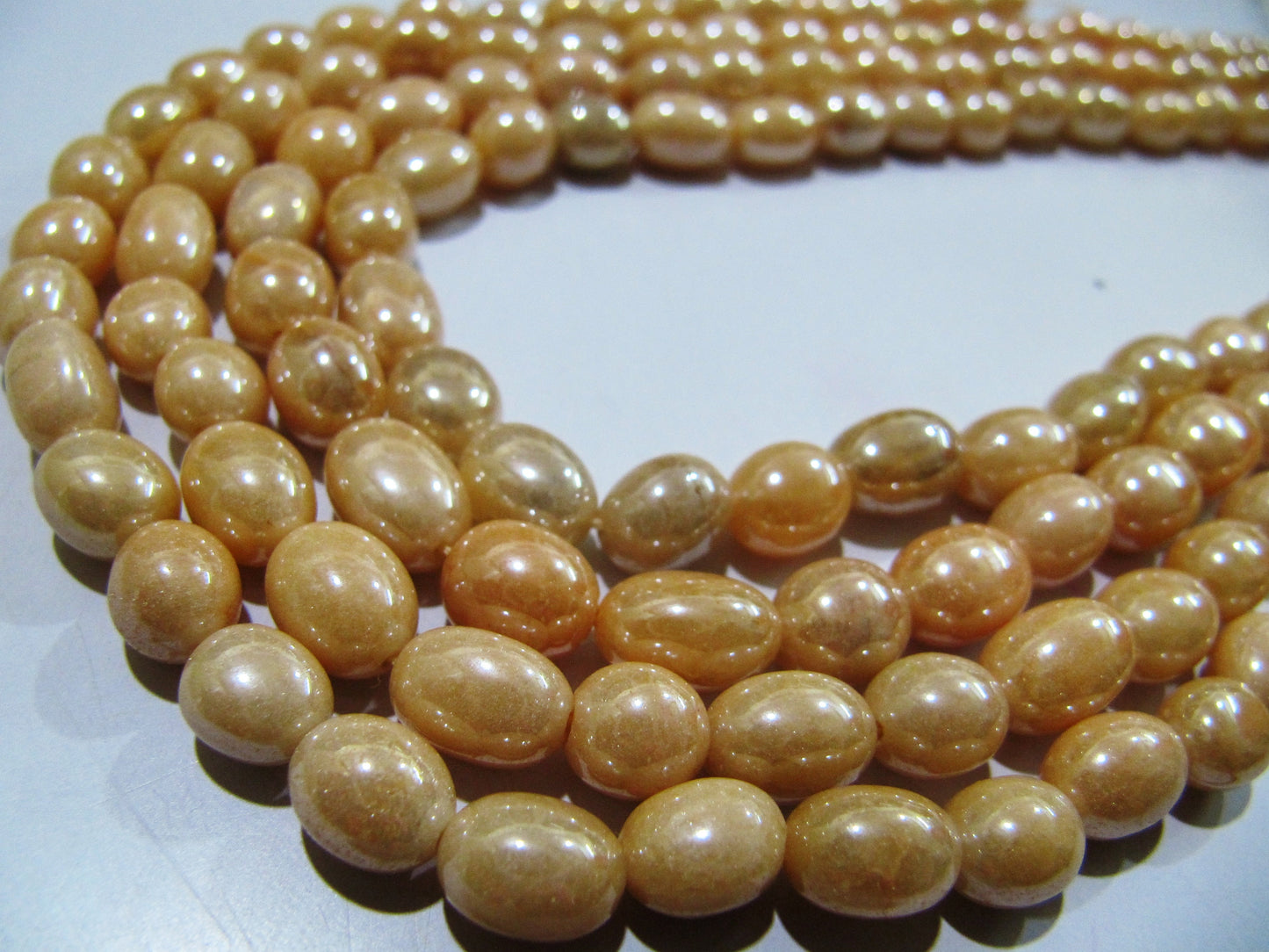 Natural Champagne Color Dyed Quartz Oval Plain Smooth Beads 8 to 10mm sold per Strand 8inch long Wholesale price jewelry making Quartz Bead